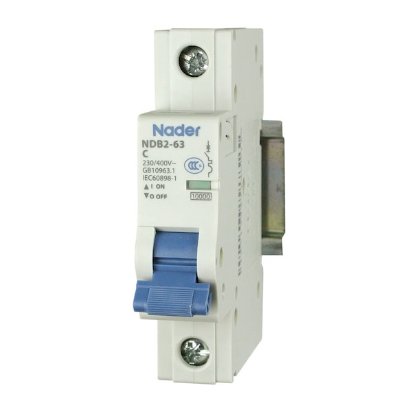 Asi Miniature Circuit Breaker, NDB2 Series, 20A, 1 Pole, 240V AC, 10kA, C Curve NDB2-63C20-1 - main
